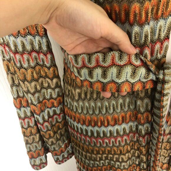 Alexis Geniste Fringe Kimono Maxi Dress Belted Sz XS - Picture 8 of 10